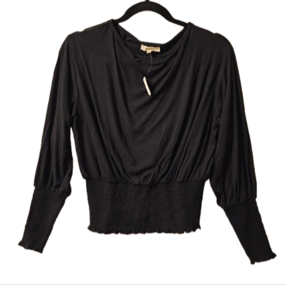 Madewell Cinched Black Elegant Women's Top Size XXS NWT